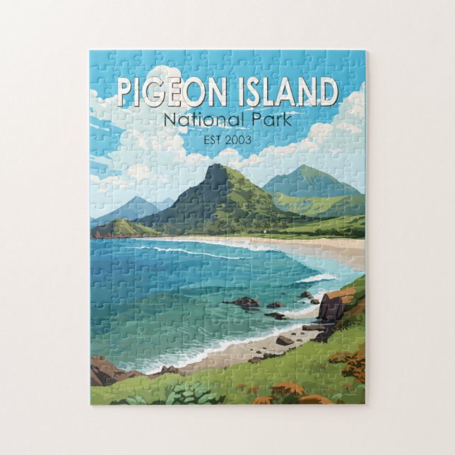 Nationalparken Saint Lucia Travel Art Pussel (Vertikal)