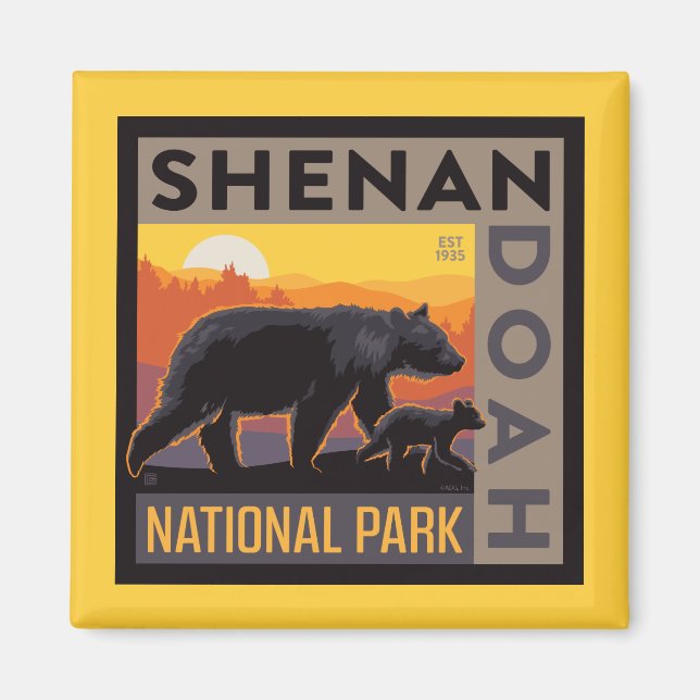 Nationalparken Shenandoah | Mamma och Unge Magnet (Framsidan)