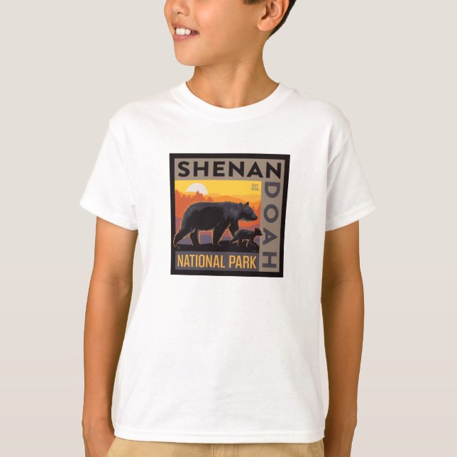 Nationalparken Shenandoah | Mamma och Unge T Shirt (Framsida)