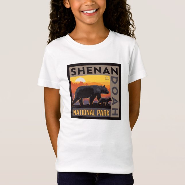 Nationalparken Shenandoah | Mamma och Unge T Shirt (Framsida)
