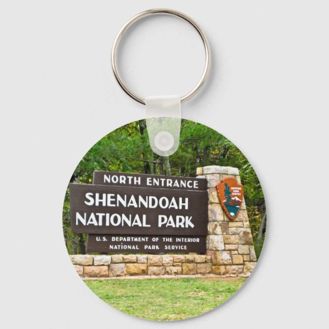 Nationalparken Shenandoah North Entrance Sign Nyckelring (Framsida)