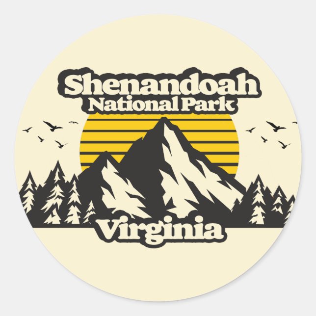 Nationalparken Shenandoah Runt Klistermärke (Framsida)