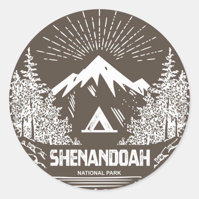 Nationalparken Shenandoah Runt Klistermärke (Framsida)