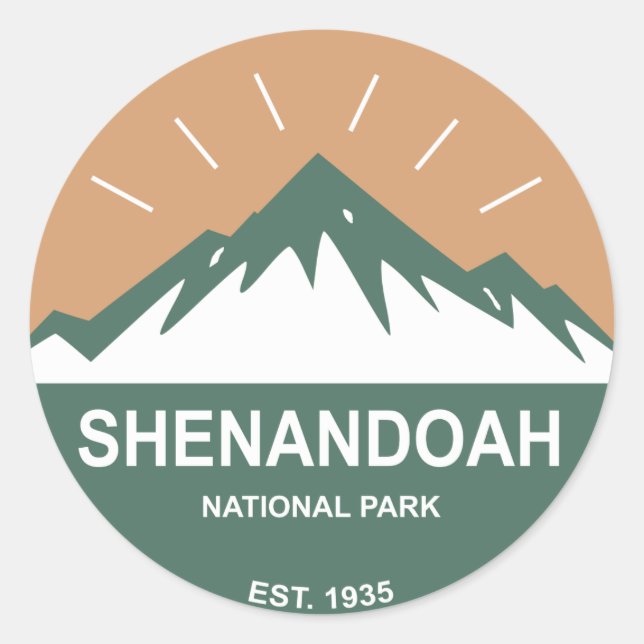 Nationalparken Shenandoah Runt Klistermärke (Framsida)