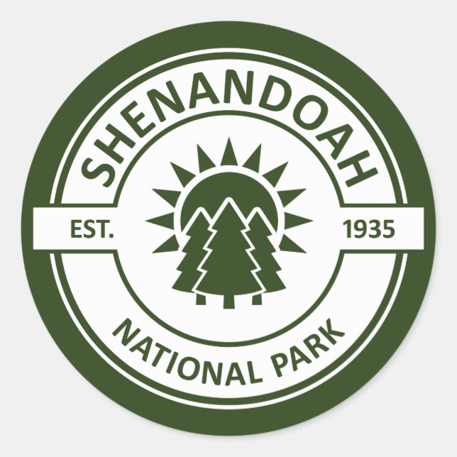 Nationalparken Shenandoah Runt Klistermärke (Framsida)