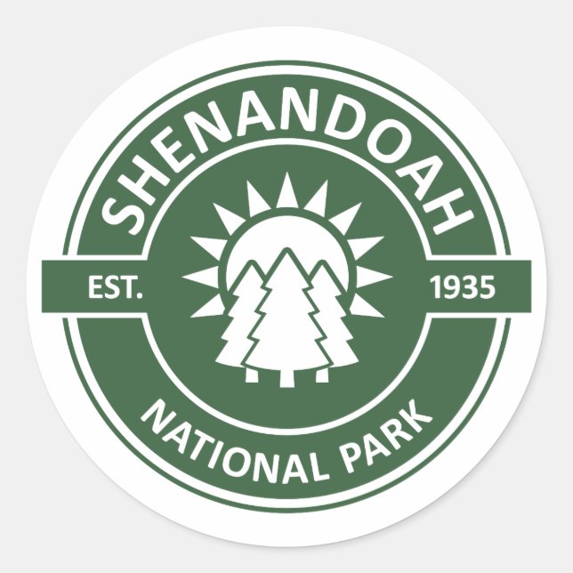 Nationalparken Shenandoah Runt Klistermärke (Framsida)