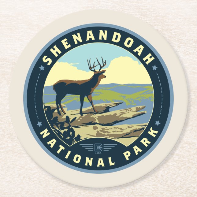 Nationalparken Shenandoah Underlägg Papper Rund (Framsidan)