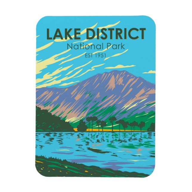Nationalparken Sjö Buttermere i sjö Magnet (Vertikal)
