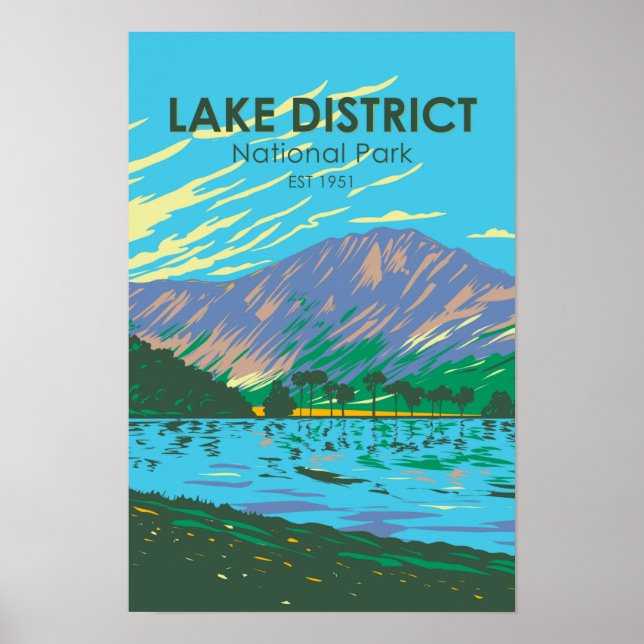 Nationalparken Sjö Buttermere i sjö Poster (Framsidan)