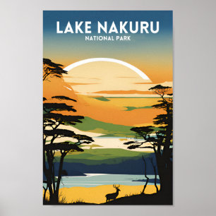 Nationalparken sjö Nakuru Poster