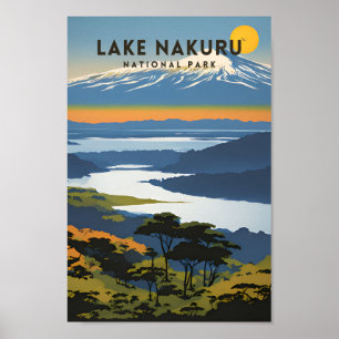 Nationalparken sjö Nakuru, traditionell resa Poster