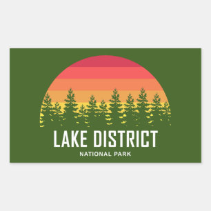 Nationalparken sjö rektangulärt klistermärke