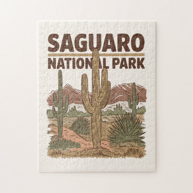 Nationalparken Sonoran Desert Saguaro Pussel (Vertikal)