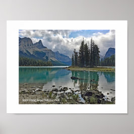 Nationalparken Spirit Island Maligne Sjö Jasper Poster