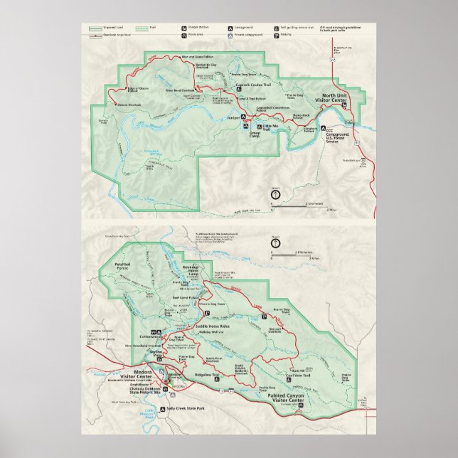 Nationalparken Theodore Roosevelt Poster (Framsidan)