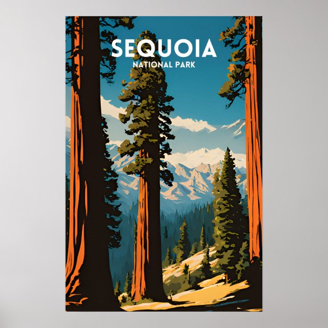Nationalparken Travel Sequoia Poster (Framsidan)