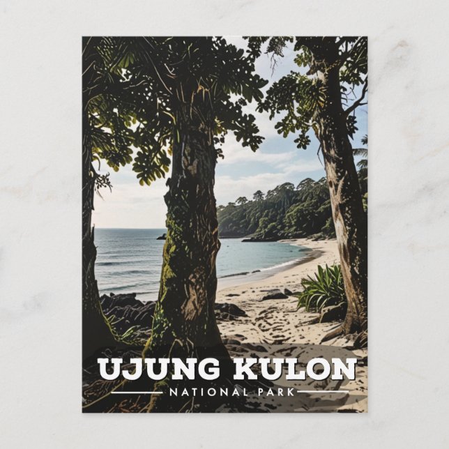 Nationalparken Ujung Kulon Vykort (Framsida)