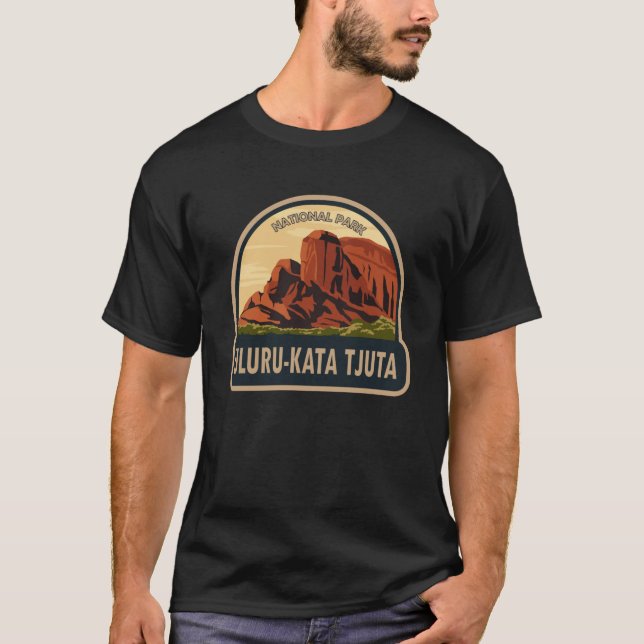 Nationalparken Uluru-Kata Tjunan Australia Emblem T Shirt (Framsida)