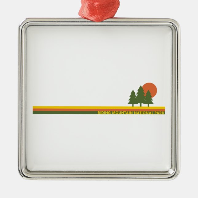 Nationalparken vid Riding Mountain Gräs Träd Sol Julgransprydnad Metall (Framsidan)