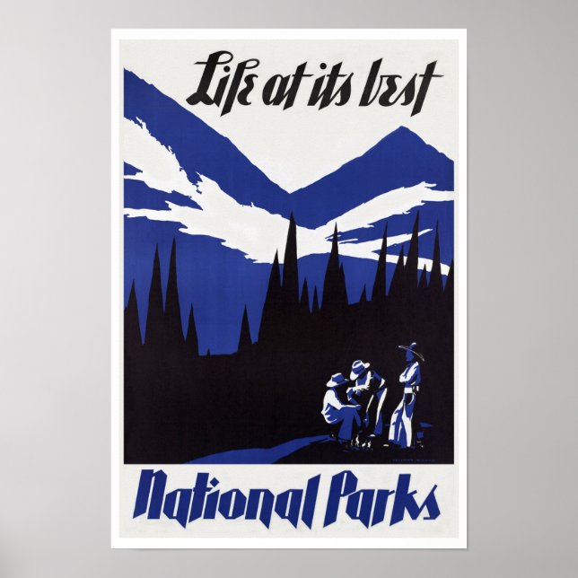 Nationalparken ~ Vintage resor Poster (Framsidan)