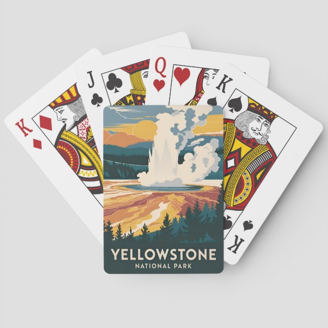 Nationalparken vintage resor Yellowstone Casinokort (Baksidan)