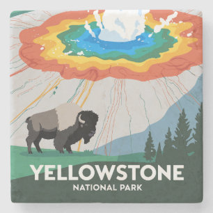 Nationalparken Vivid Yellowstone Stenunderlägg