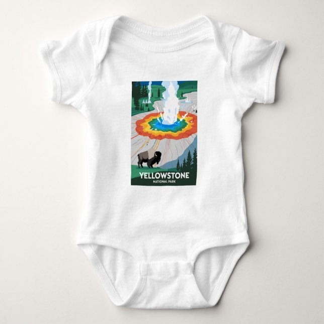 Nationalparken Vivid Yellowstone T Shirt (Framsida)