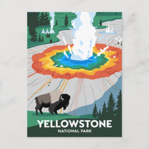 Nationalparken Vivid Yellowstone Vykort