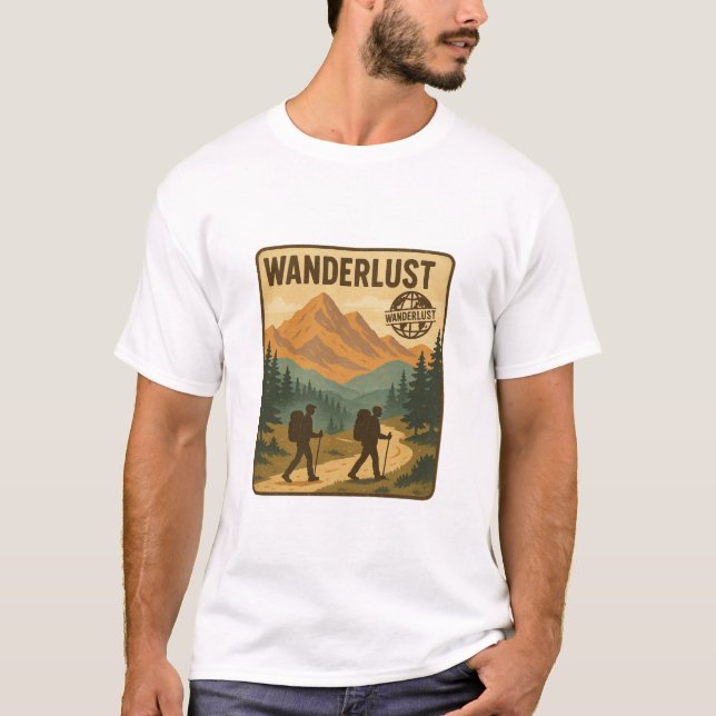 Nationalparken Wanderlust Hiking Yellowstone T Shirt (Framsida)