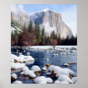 Nationalparken Winter Yosemite Poster
