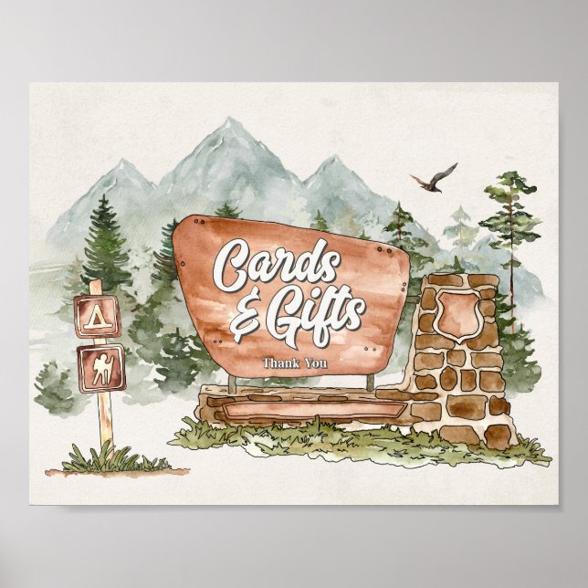 Nationalparkens födelsedagsfest- och presentkort poster (Framsidan)