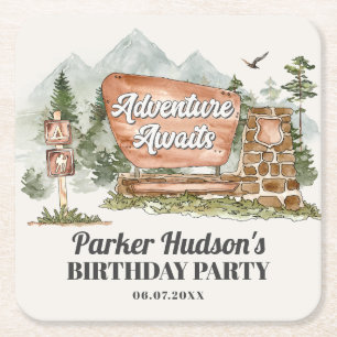 nationalparkens födelsedagsfest underlägg papper kvadrat