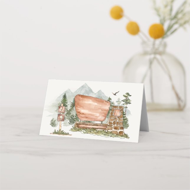 nationalparkens platskort eller babydusch placeringskort (Framsida)