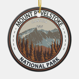 Nationalparkens Resekonst-märke för Revelstoke Julgransprydnad Keramik