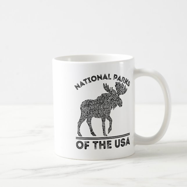 Nationalparker Älg Vandring Resor Camping Utomhus Kaffemugg (Höger)