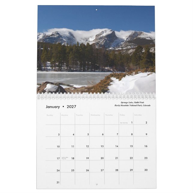 Nationalparker av USA Kalender (Jan 2027)