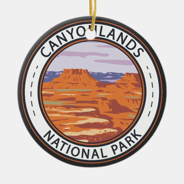 Nationalparkön Canyonlands i Himlar Badge Julgransprydnad Keramik (Framsidan)