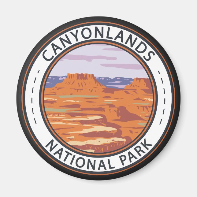 Nationalparkön Canyonlands i Himlar Badge Magnet (Framsidan)