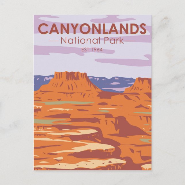 Nationalparkön Canyonlands i Himlar Retro Vykort (Framsida)