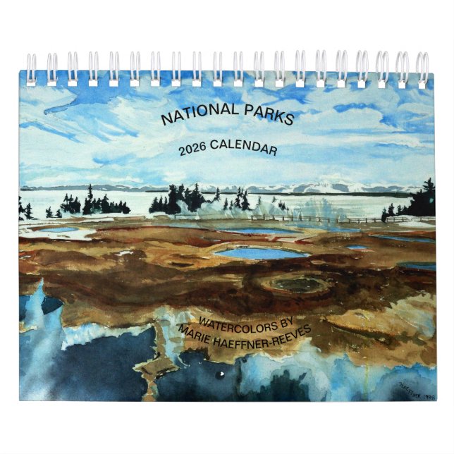 NATIONALPARKS AKVARELLER 2026 KALENDER (Omslag)