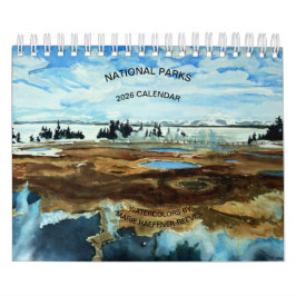 NATIONALPARKS AKVARELLER 2026 KALENDER