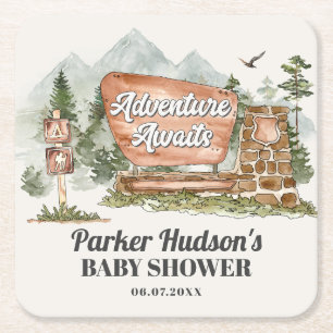 nationalparksbabyduschen party underlägg papper kvadrat