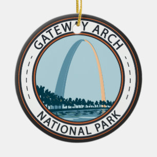Nationalparksbricka för Gateway Arch Julgransprydnad Keramik