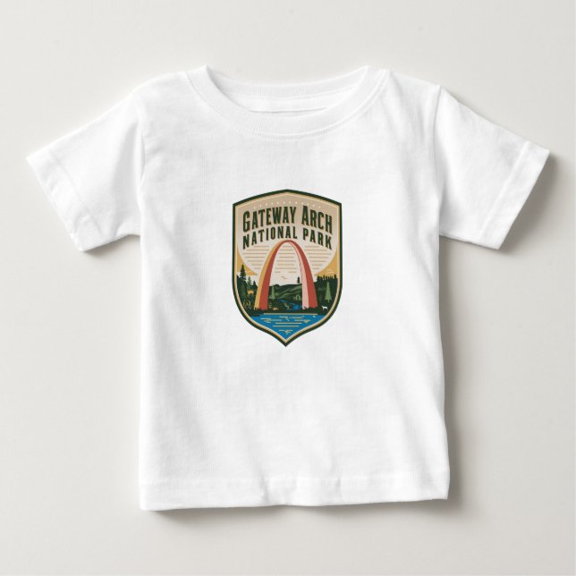Nationalparksbricka för Gateway Arch T Shirt (Framsida)