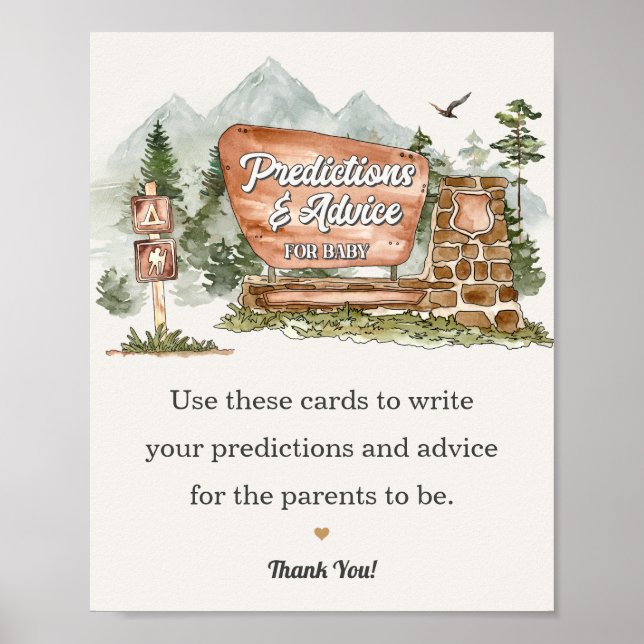 nationalparksråd för babyduschskylt poster (Framsidan)