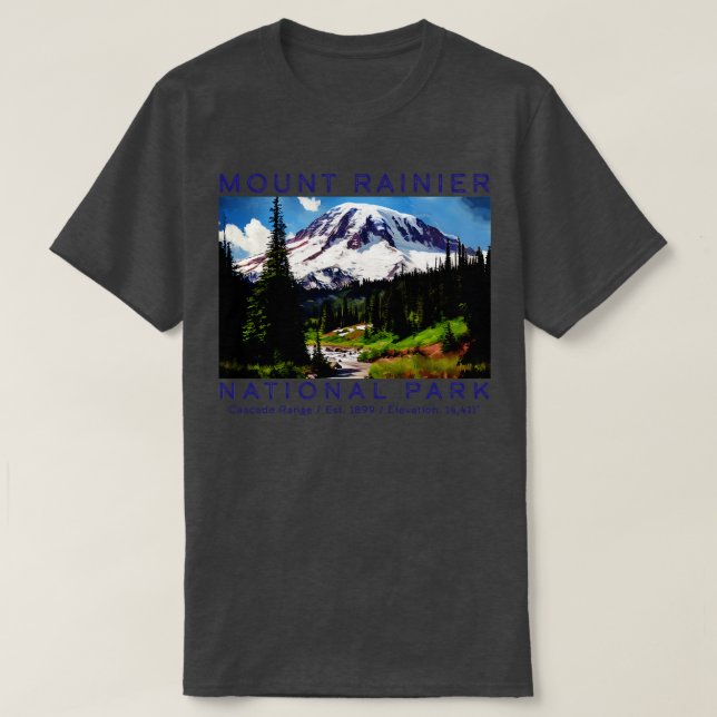 Nationalparksstaten Rainier i Washington 1 T Shirt (Design framsida)