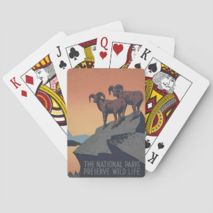 Nationalparkstjänst reser affischen som leker kort spel kort