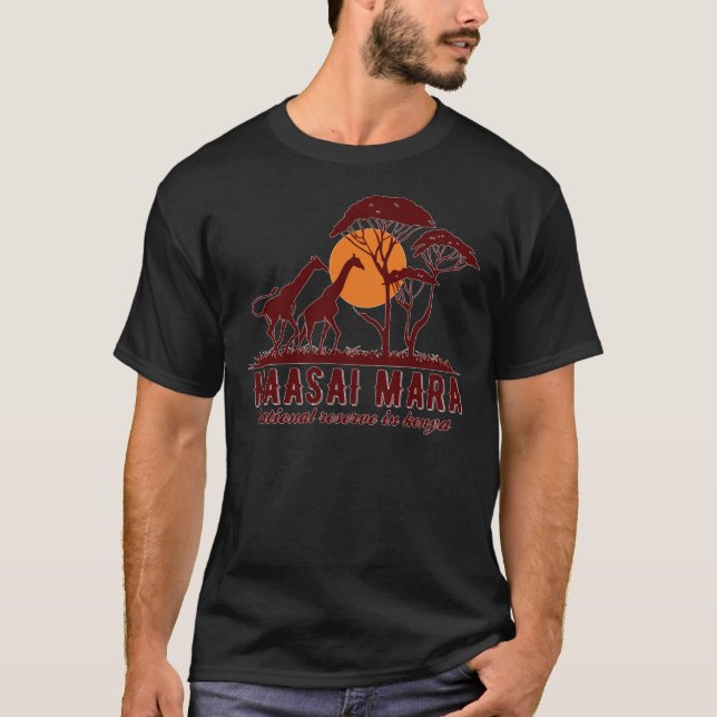 Nationalreservatet Maasai Mara i Kenya T Shirt (Framsida)