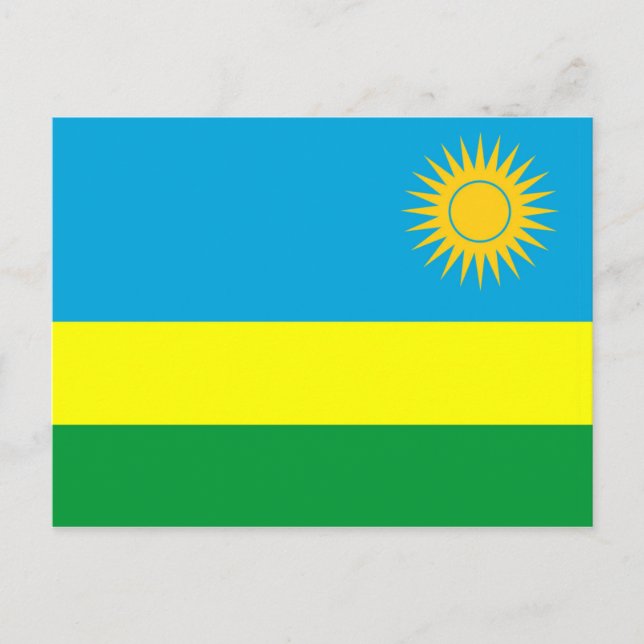 Nationalsymbol för rwanda land flagga vykort (Framsida)
