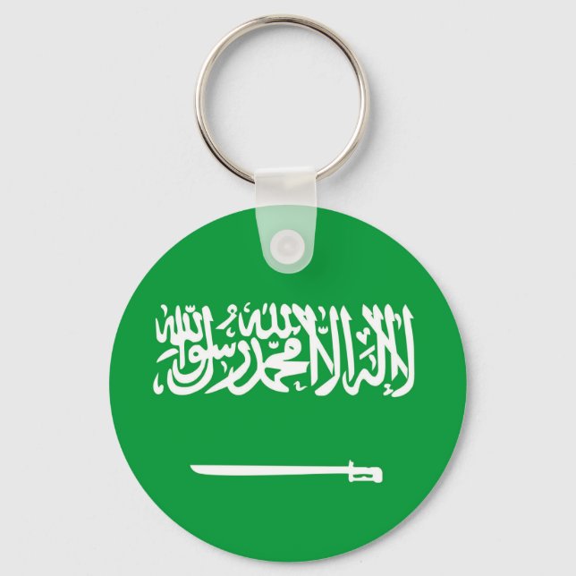 Nationalsymbol för Saudiarabien land flagga Nyckelring (Framsida)